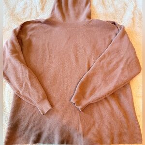 Free People Soft Pink or mauve Ribbed Turtleneck Sweater - Sz L
